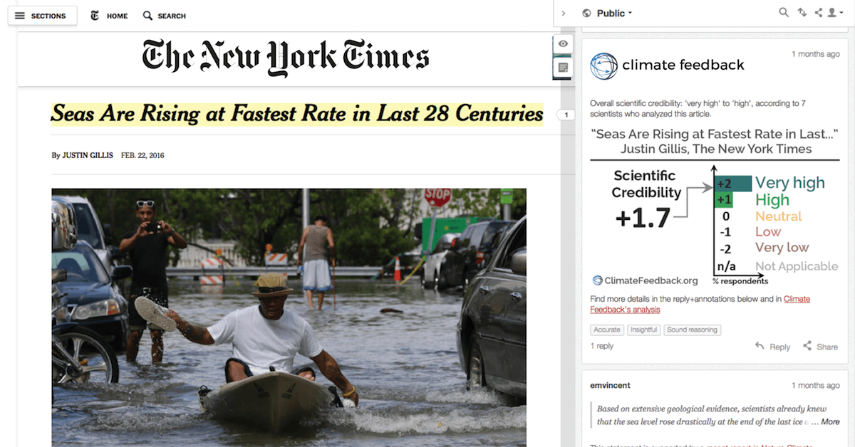 Climate Feedback NYT Climate Feedback