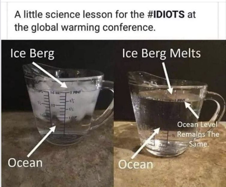 Ice Cube Meme Misrepresents Physics Of Sea Level Rise To Claim Melting