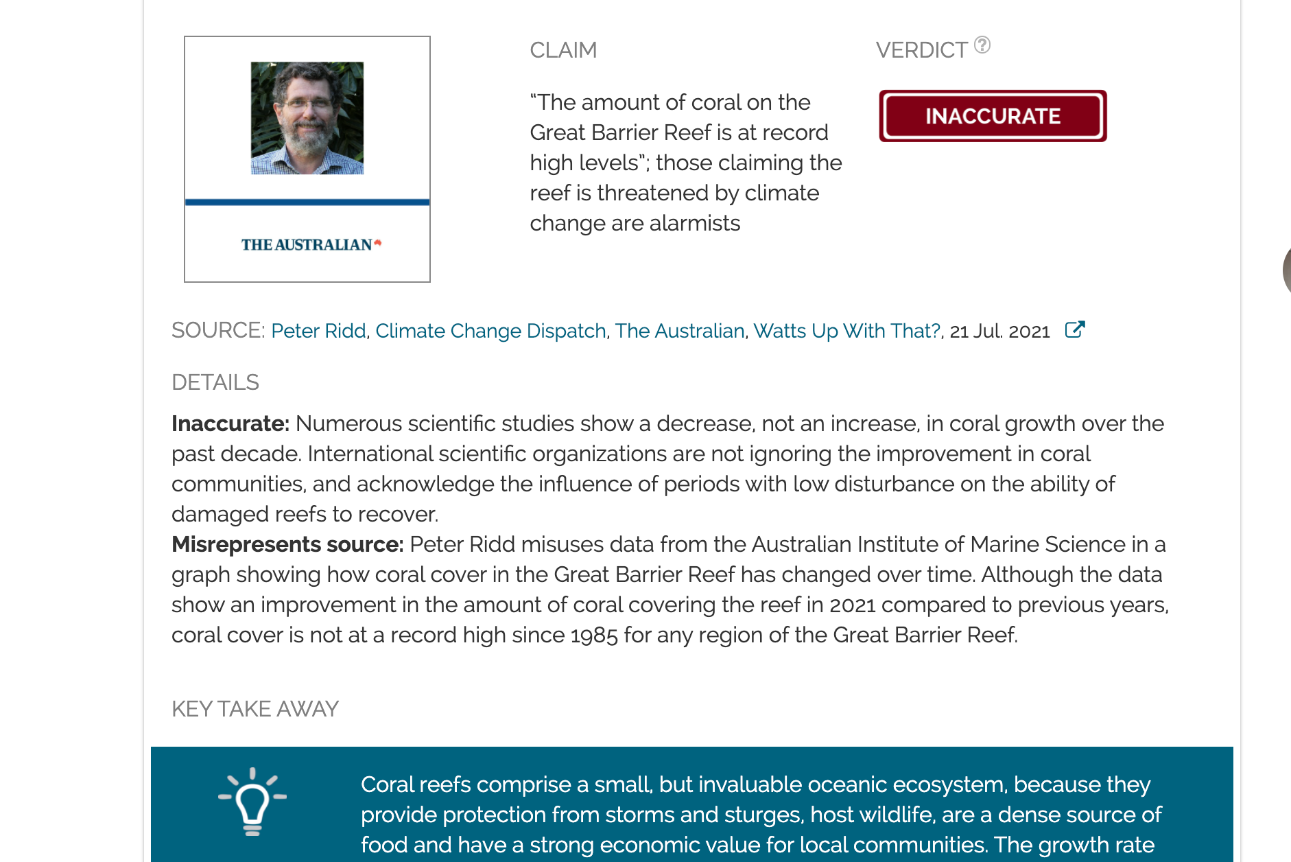 Despite 2021 being a good year for coral health, coral in the Great ...